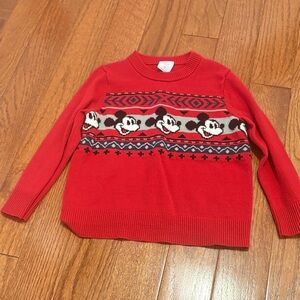 Red Sweater with Mickey Mouse Design - Sz 4T